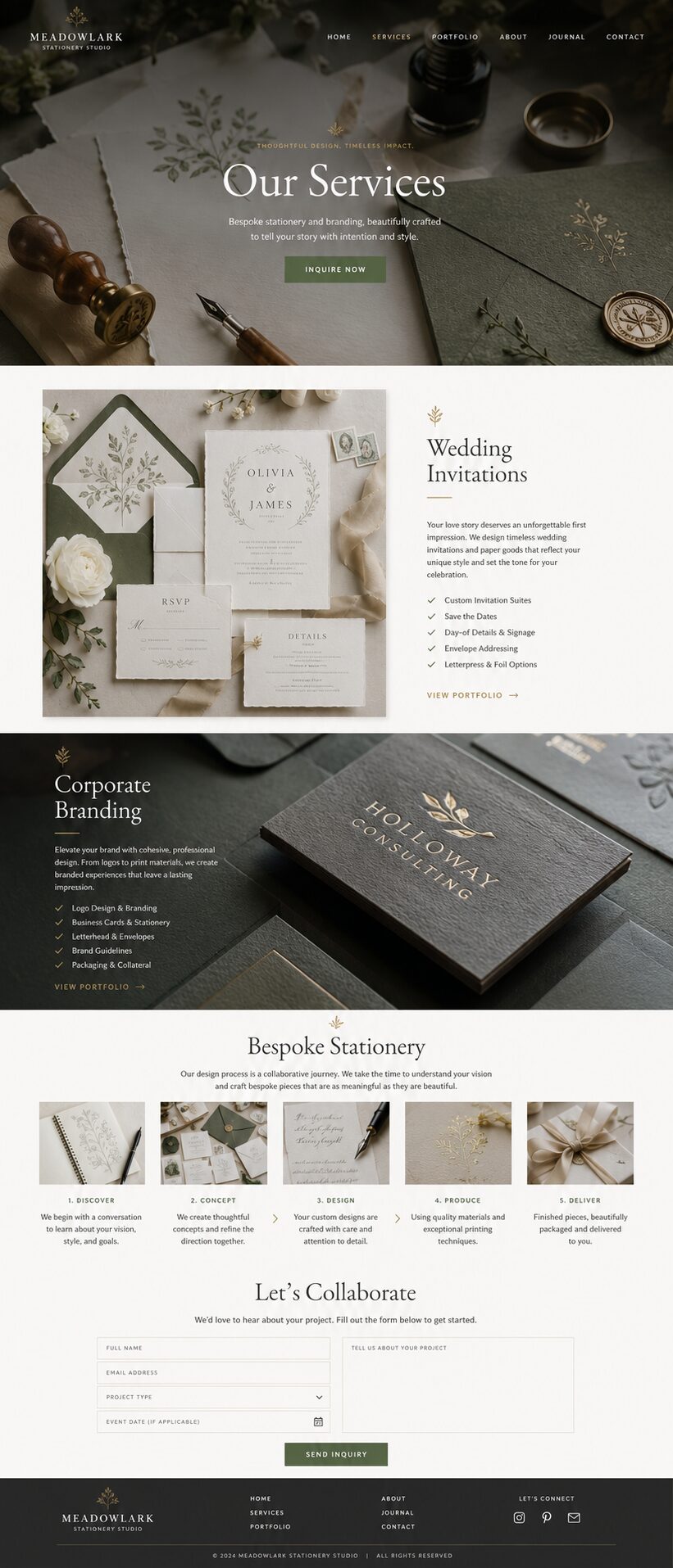 Services design mockup