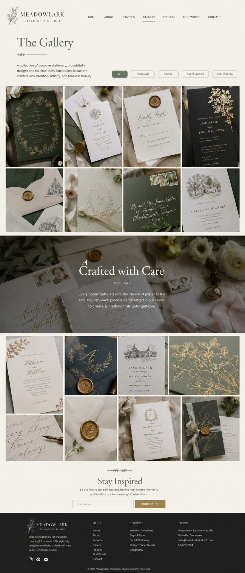 Gallery design mockup