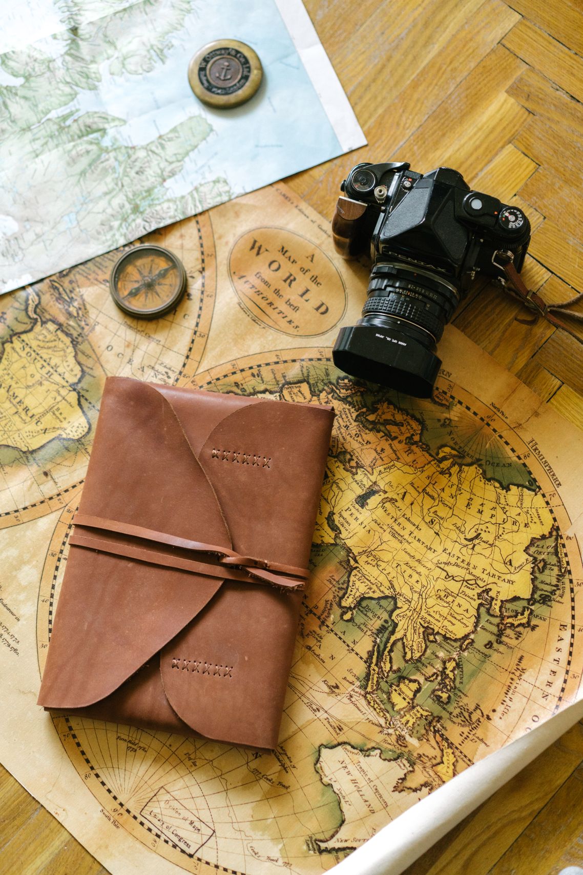 Leather travel journal